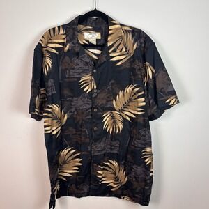 VTG High Surf Men's Brown Floral Hawaiian Shirt Sz XL Tropical Resortwear Party